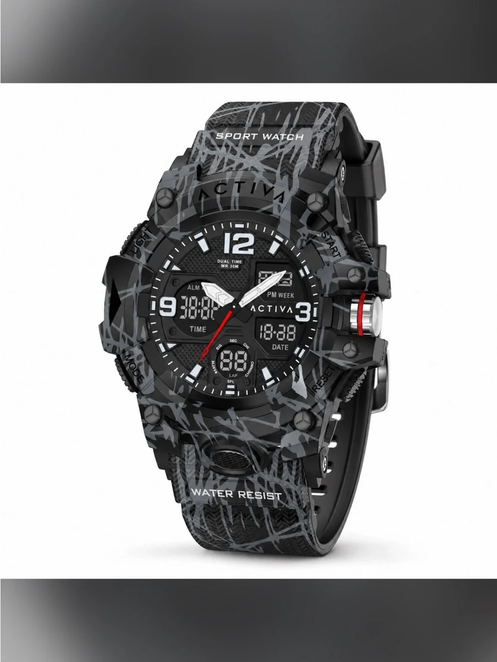 Activa Decus X Invicta Digital Men's Watch - 49mm, Camouflage, Black (ACW8008-00